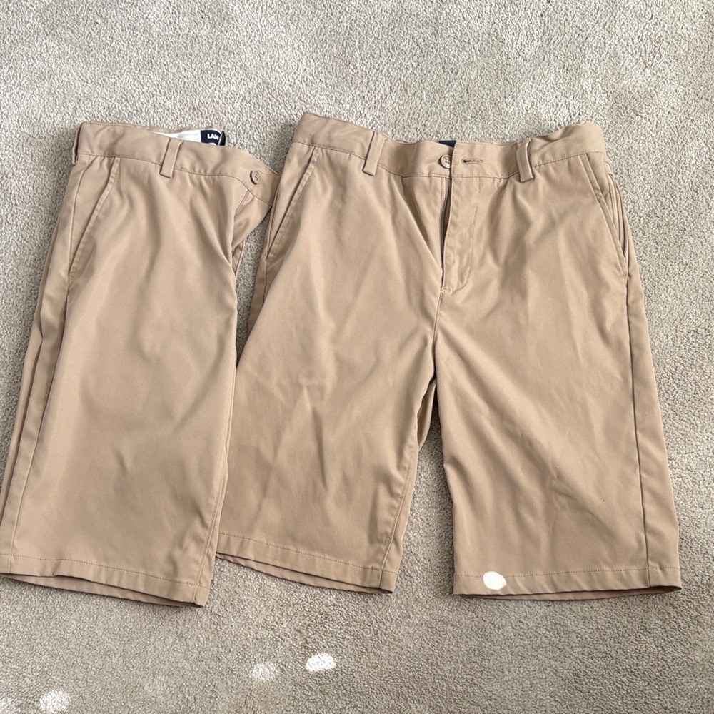 Boys khaki performance Shorts perfect school uniform - two pairs sold together